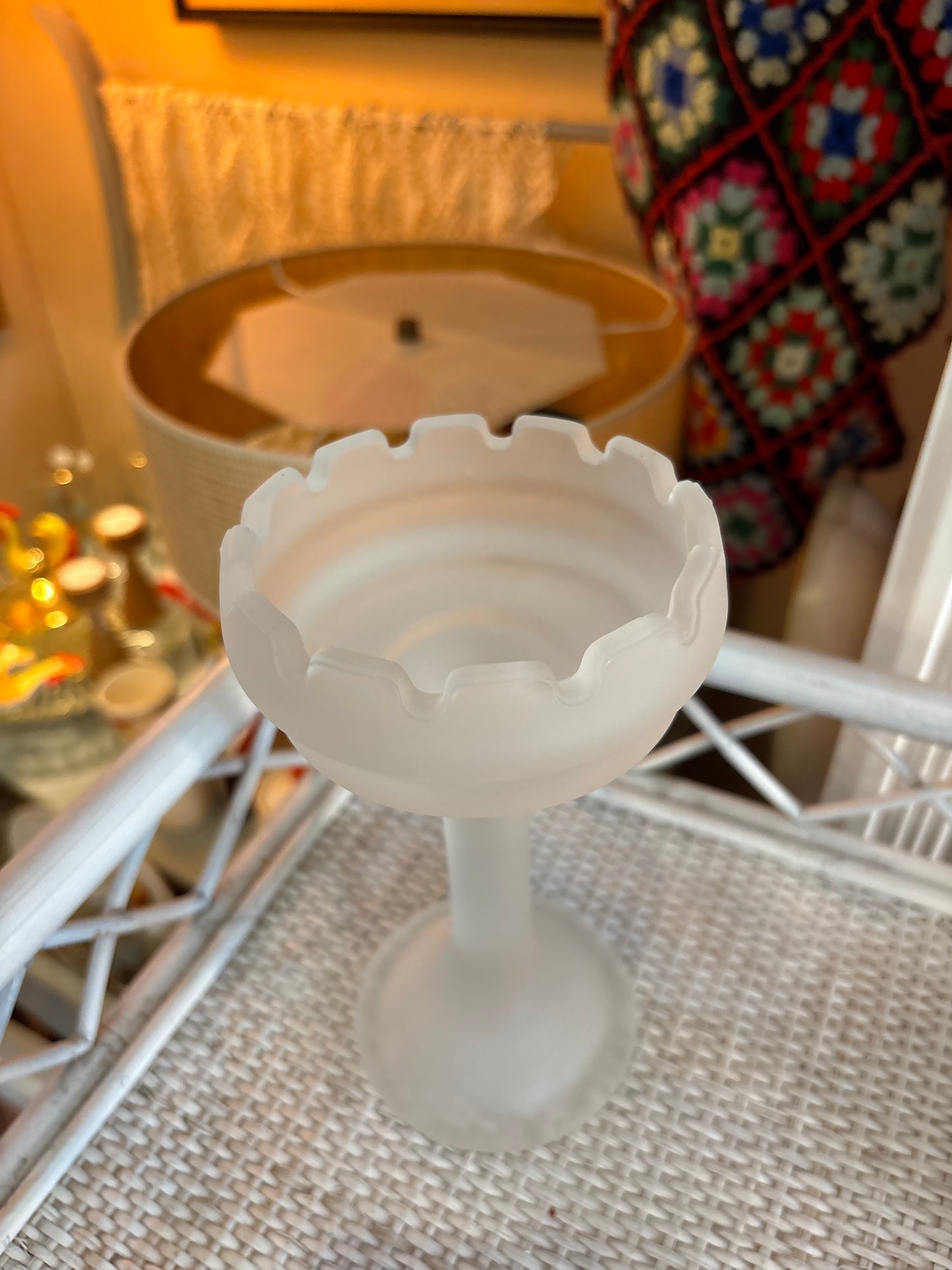 Frosted Glass Fairy Lamp Candle Holder