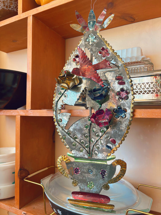 Metal hanging art piece - stamped Mexico