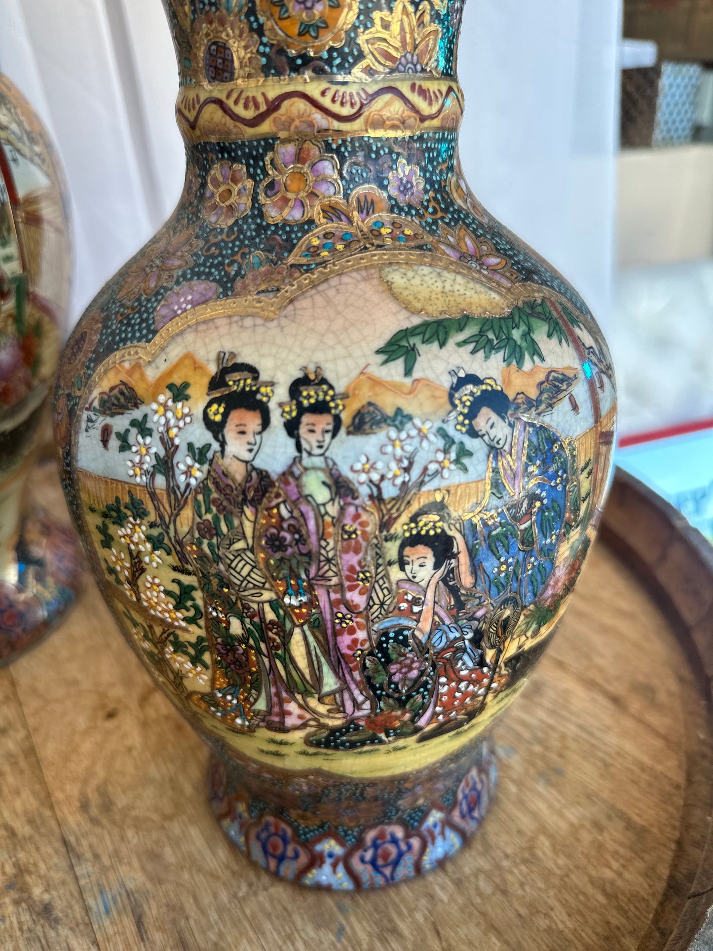 Satsuma Vase - hand painted