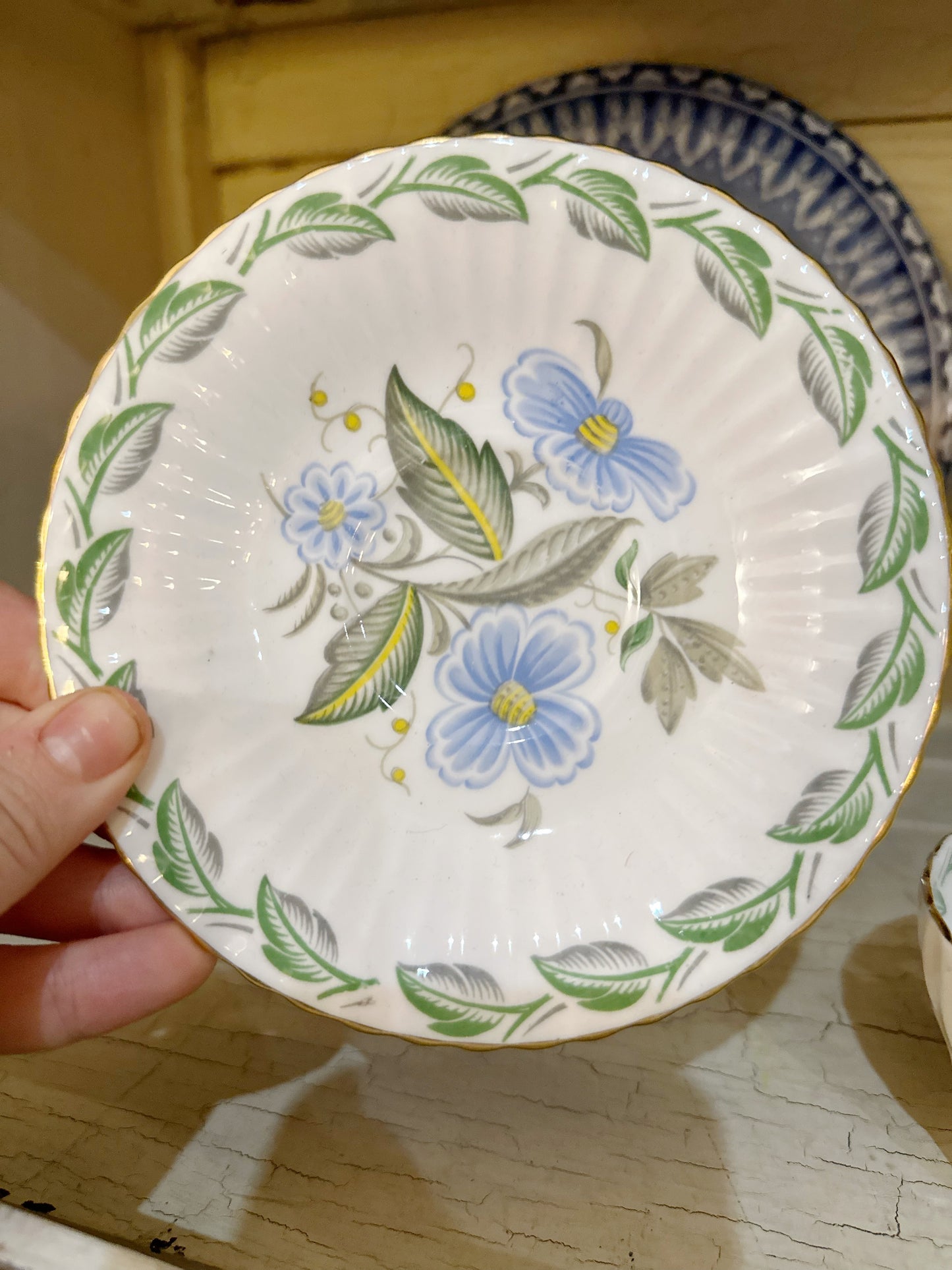 Paragon China tea cup and saucer - blue flowers