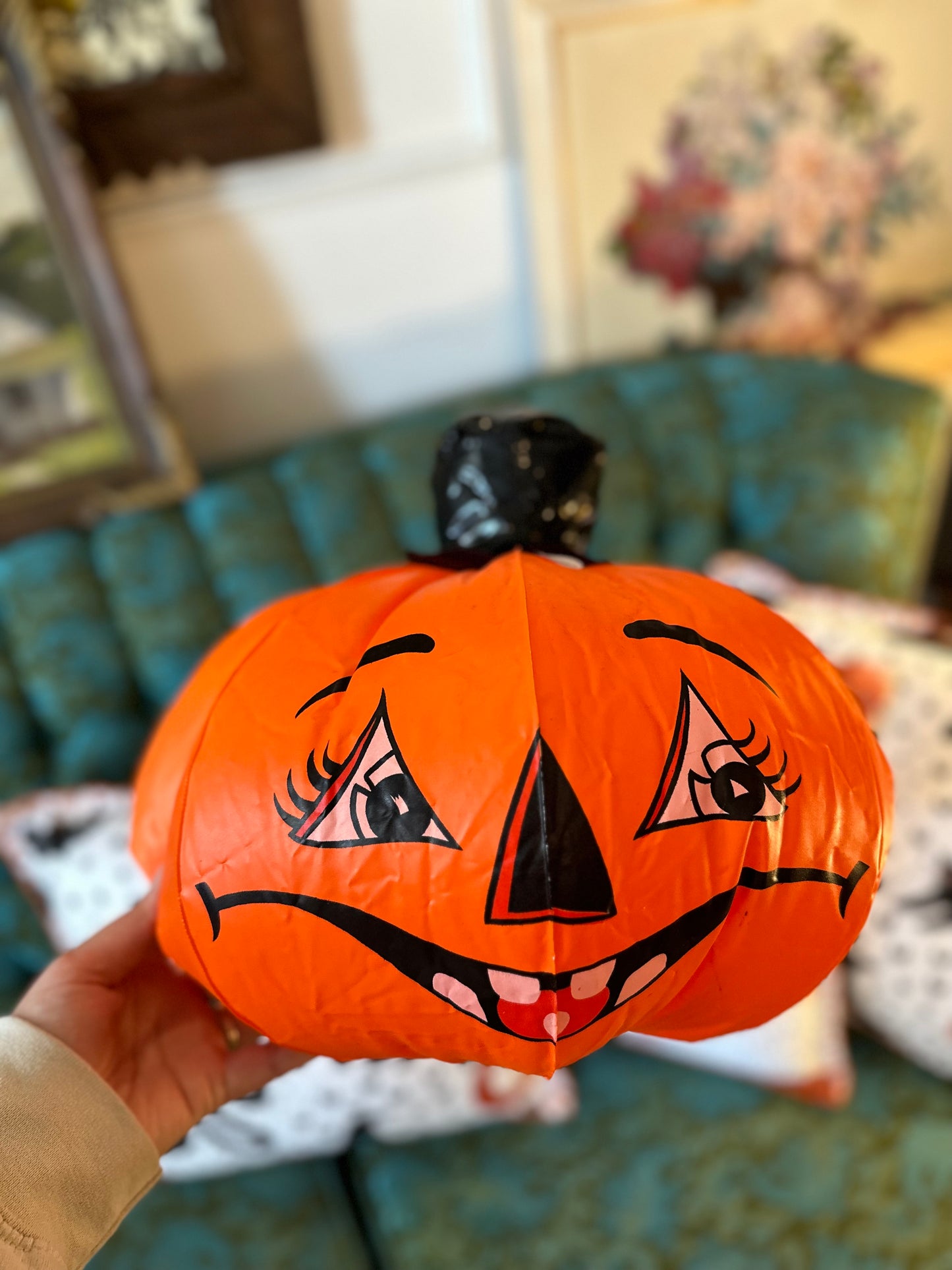 Vintage inflatable pumpkin #2 (sad & happy face)