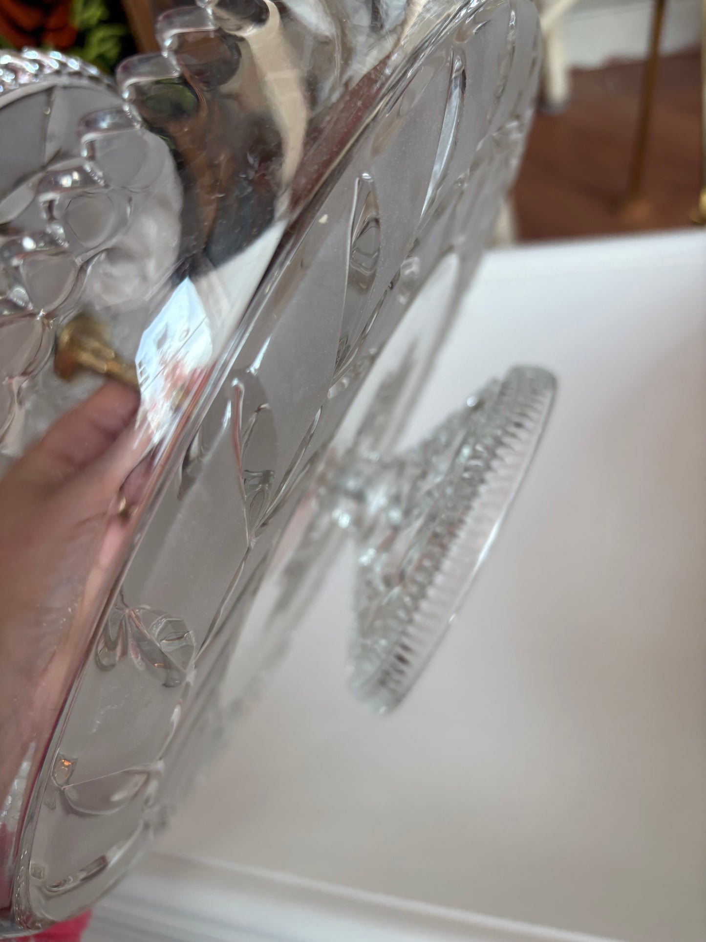 Anna Hutte Crystal & Brass 2 tier Server