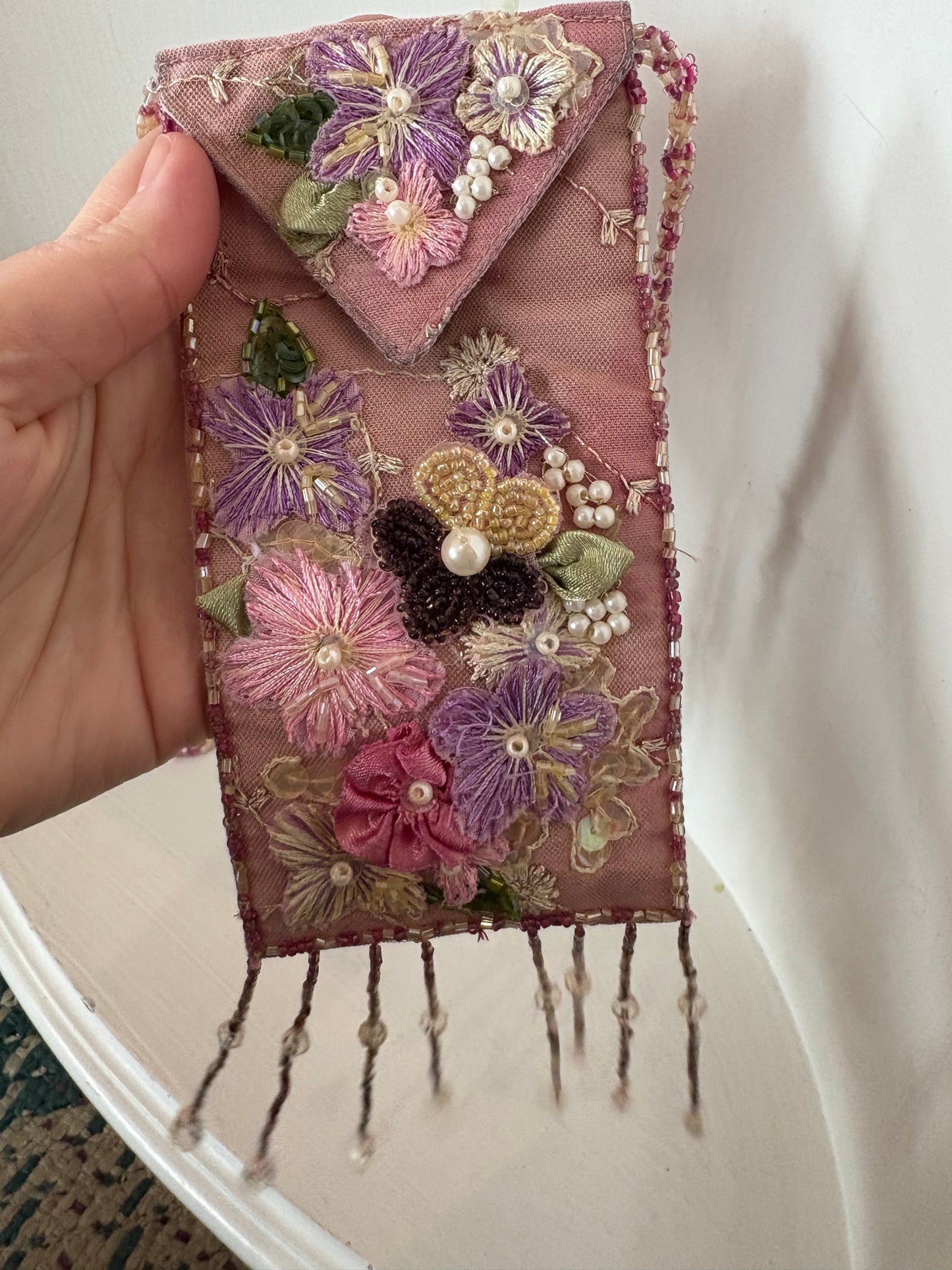 Beaded organza small purse