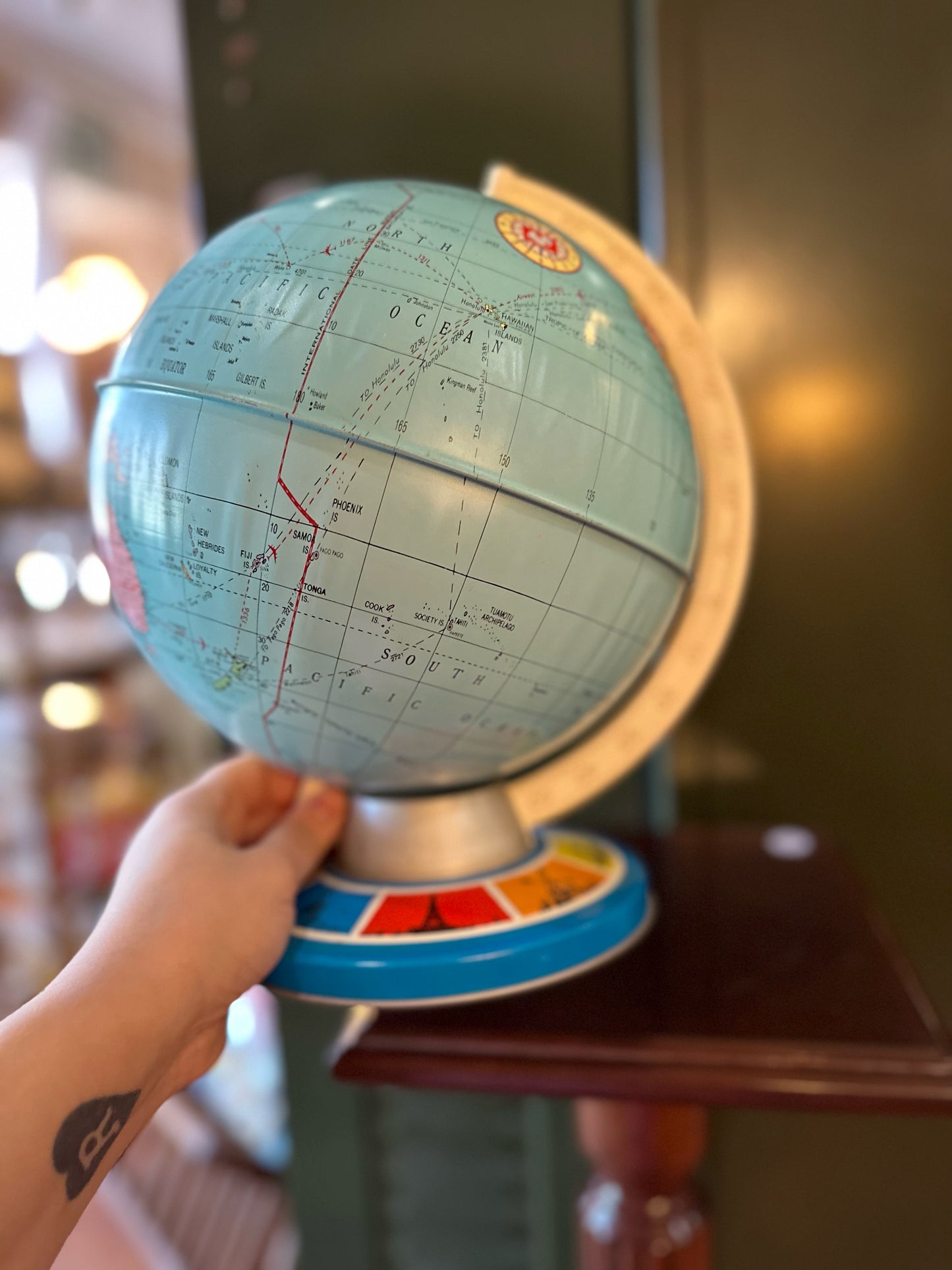 Colourful vintage globe