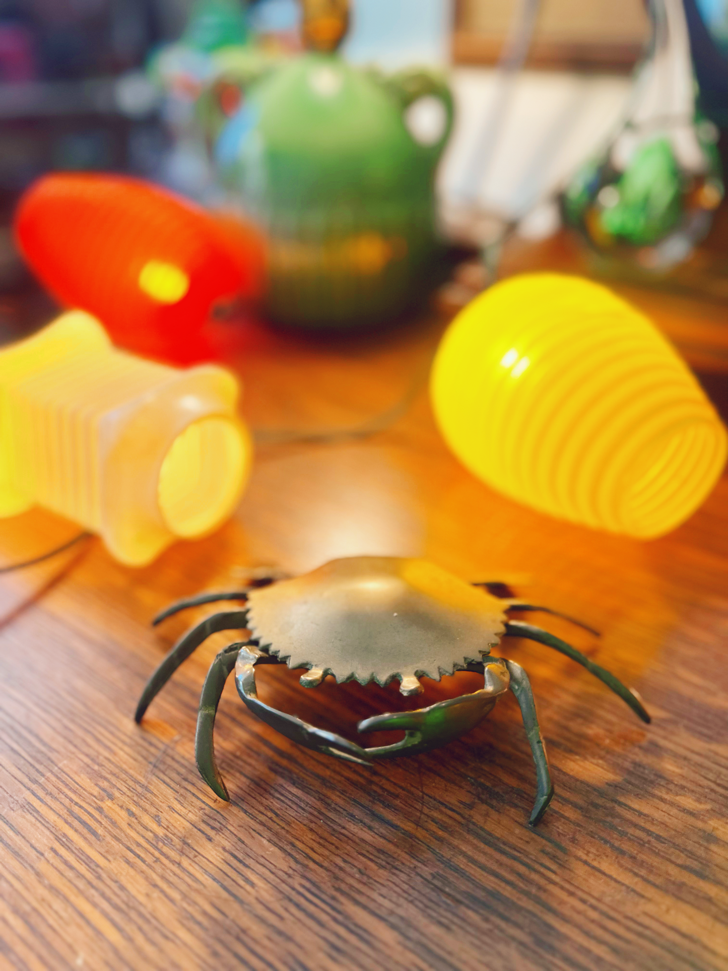 Brass crab ashtray