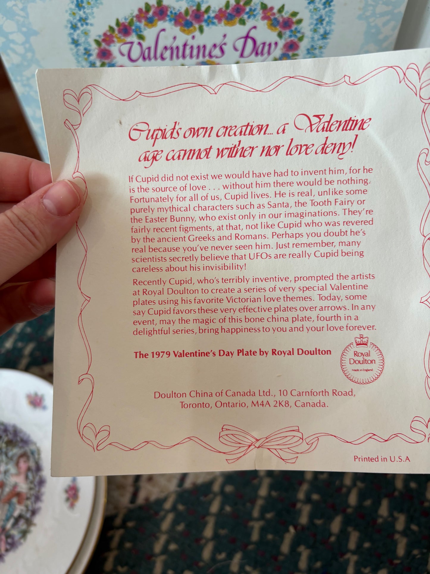 1979 Valentines Day Royal Doulton Plate