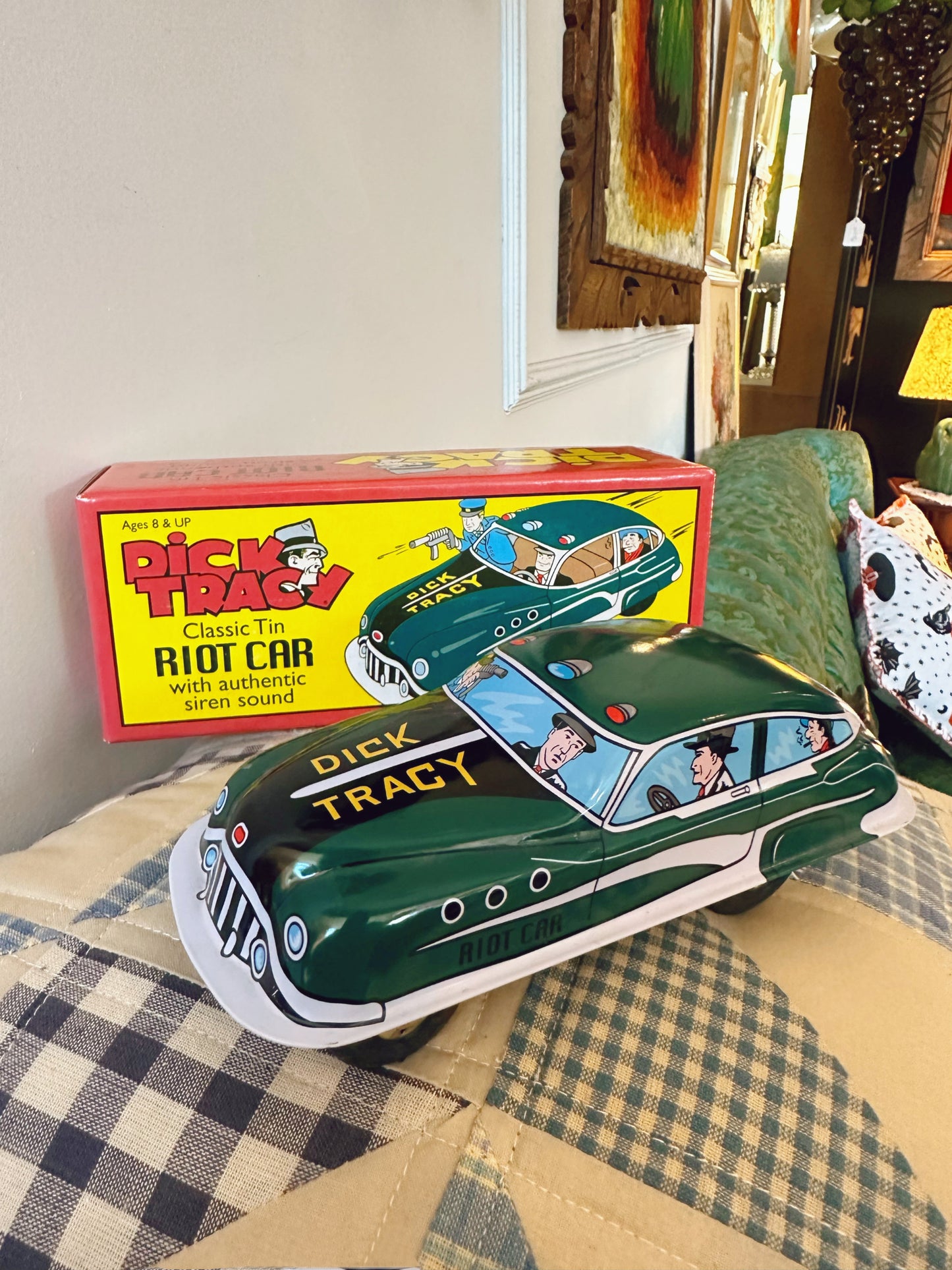 Schylling Dick Tracy Tin Riot Car with siren sound (2002)