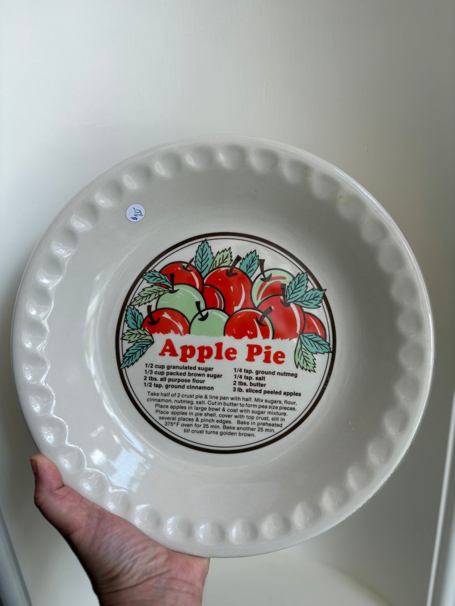 Sunnycraft Sunstone Collection Apple Pie Plate
