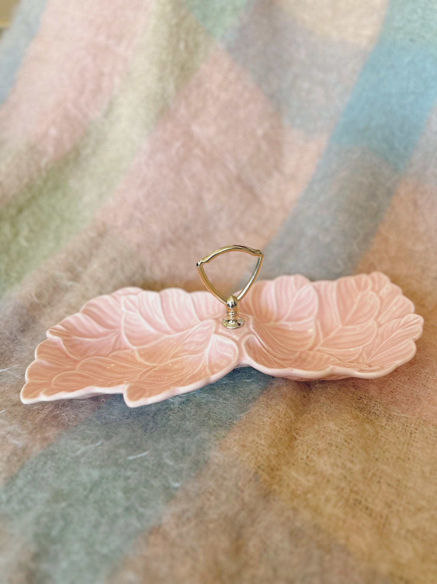 Made in USA pink leaf tray