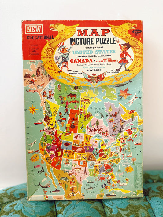 Educational Map Picture Puzzle USA & Canada (Jaymar 3052)