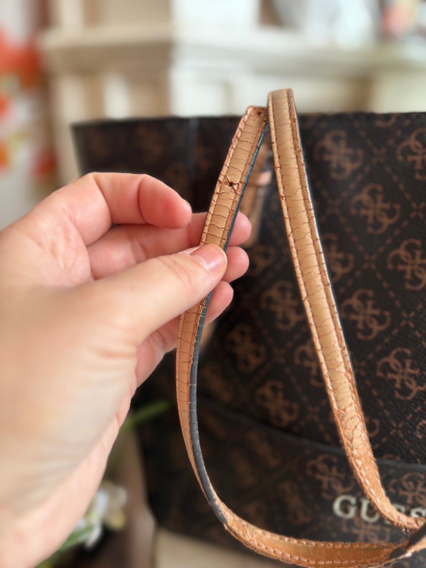 Brown Guess Purse - Quattro G Logo