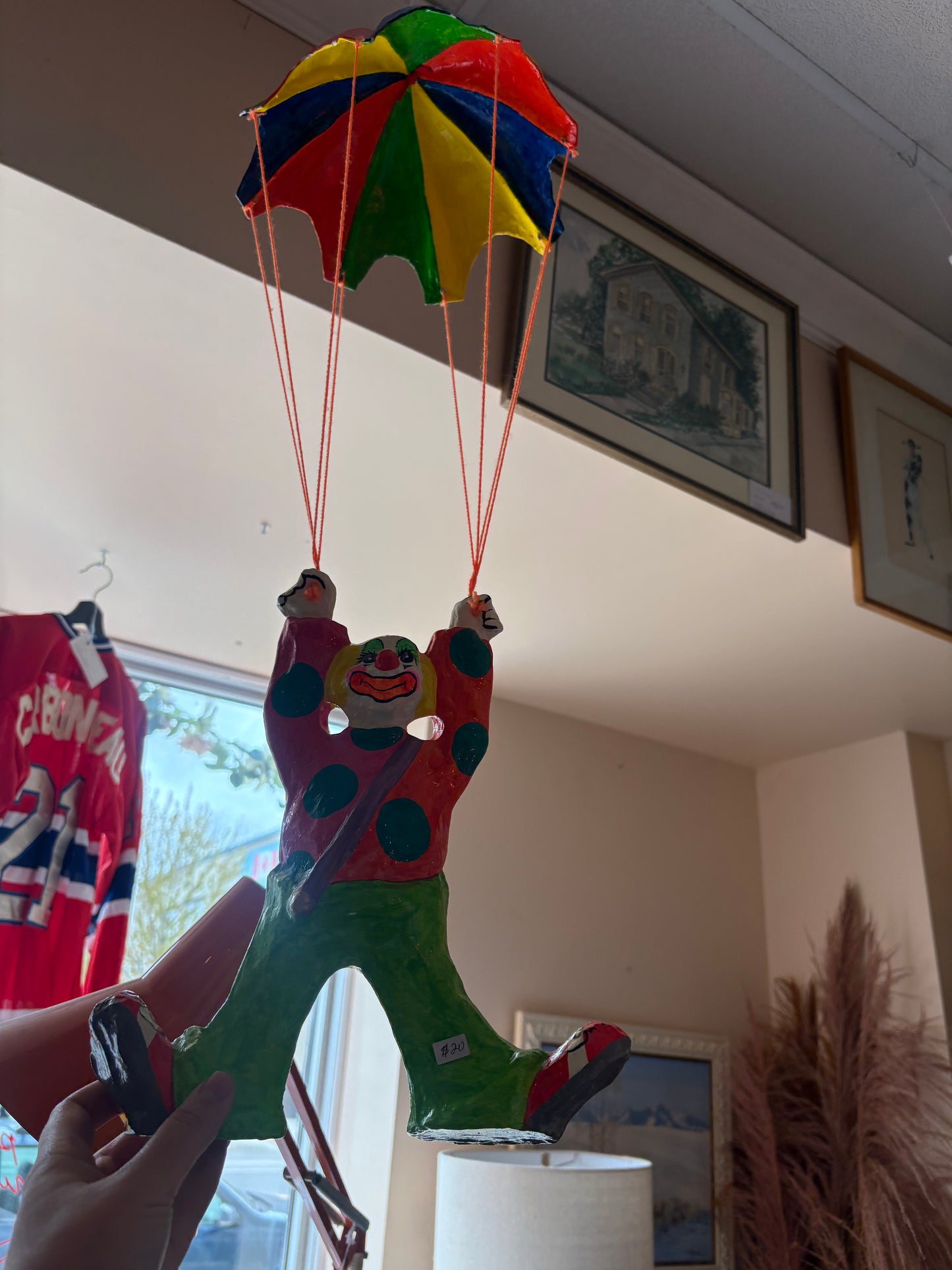Paper mache Vintage Hanging Clown #2