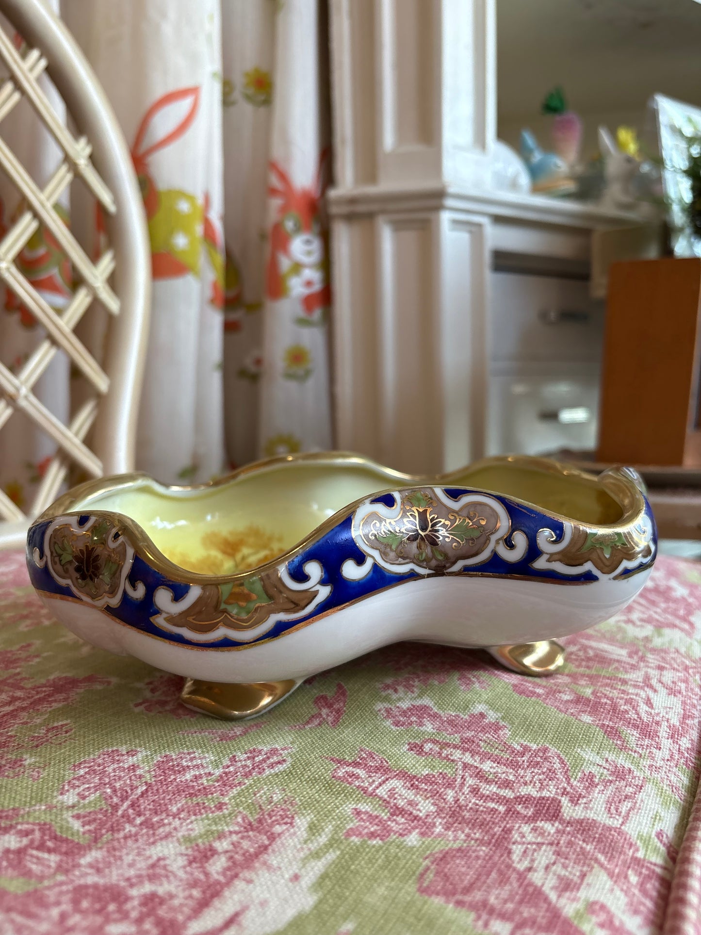 Antique Nippon Hand Painted Landscape Catch All