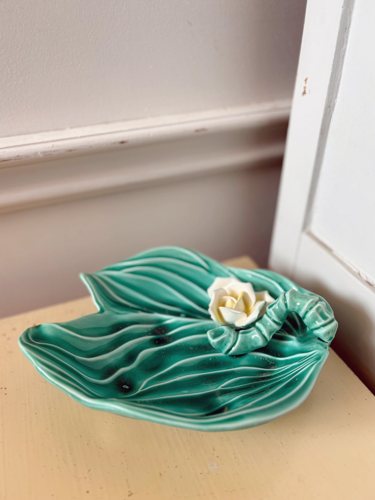 White Rose pottery dish - made in Japan