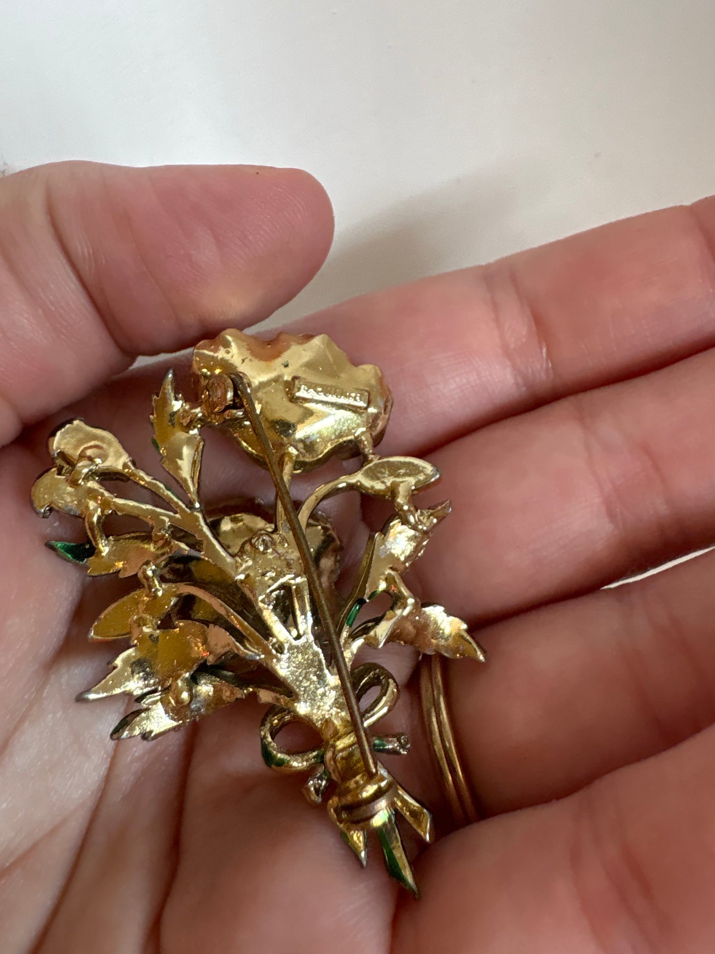 Brooch #23 - orange flowers