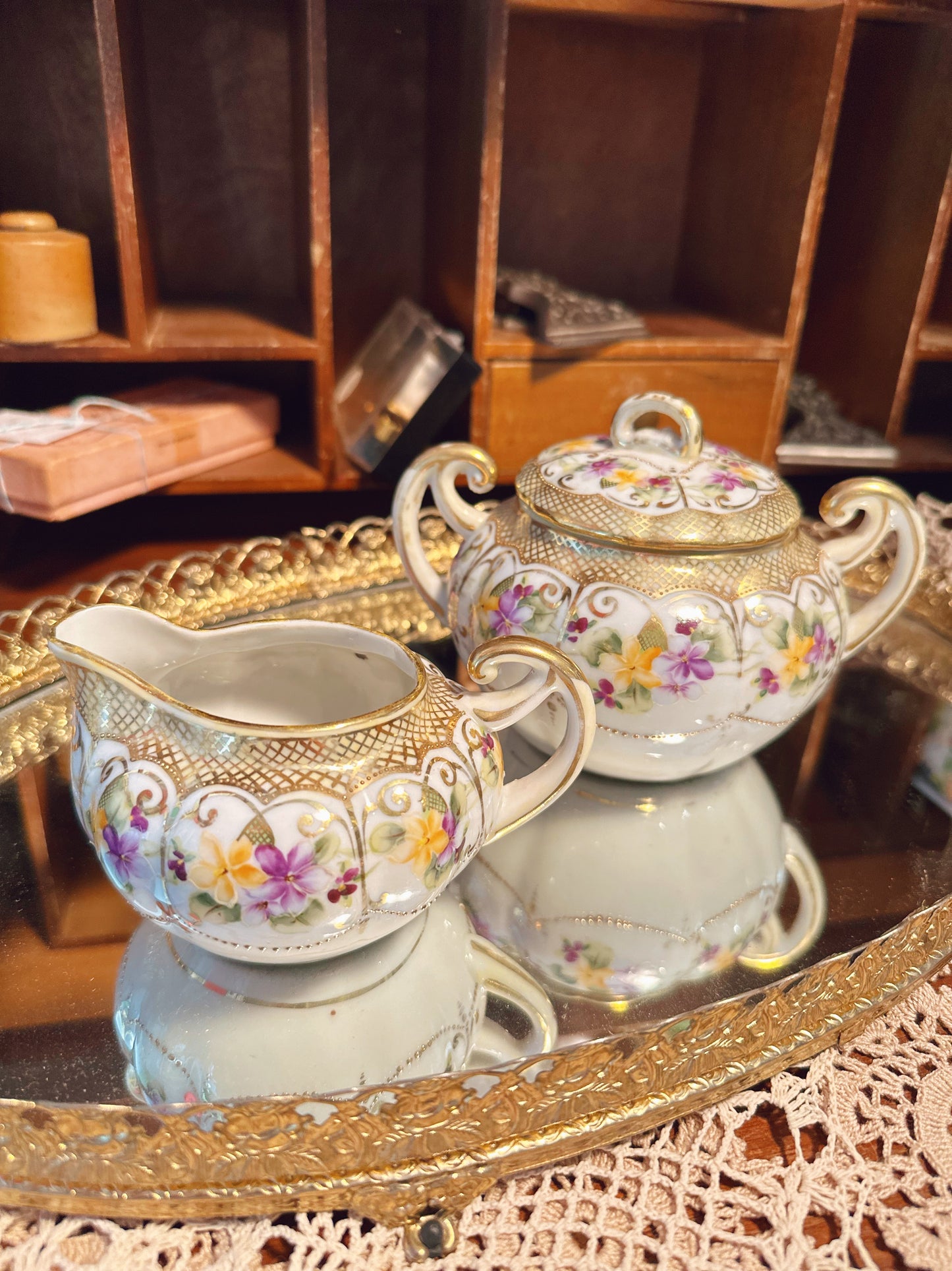 Hand painted bone China teacup & saucer set