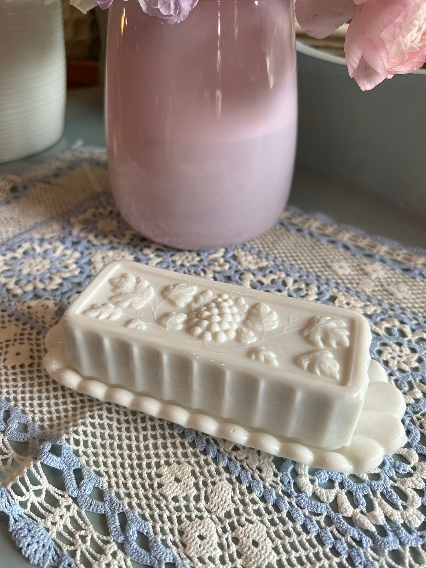 Westmoreland Milk Glass Butter dish