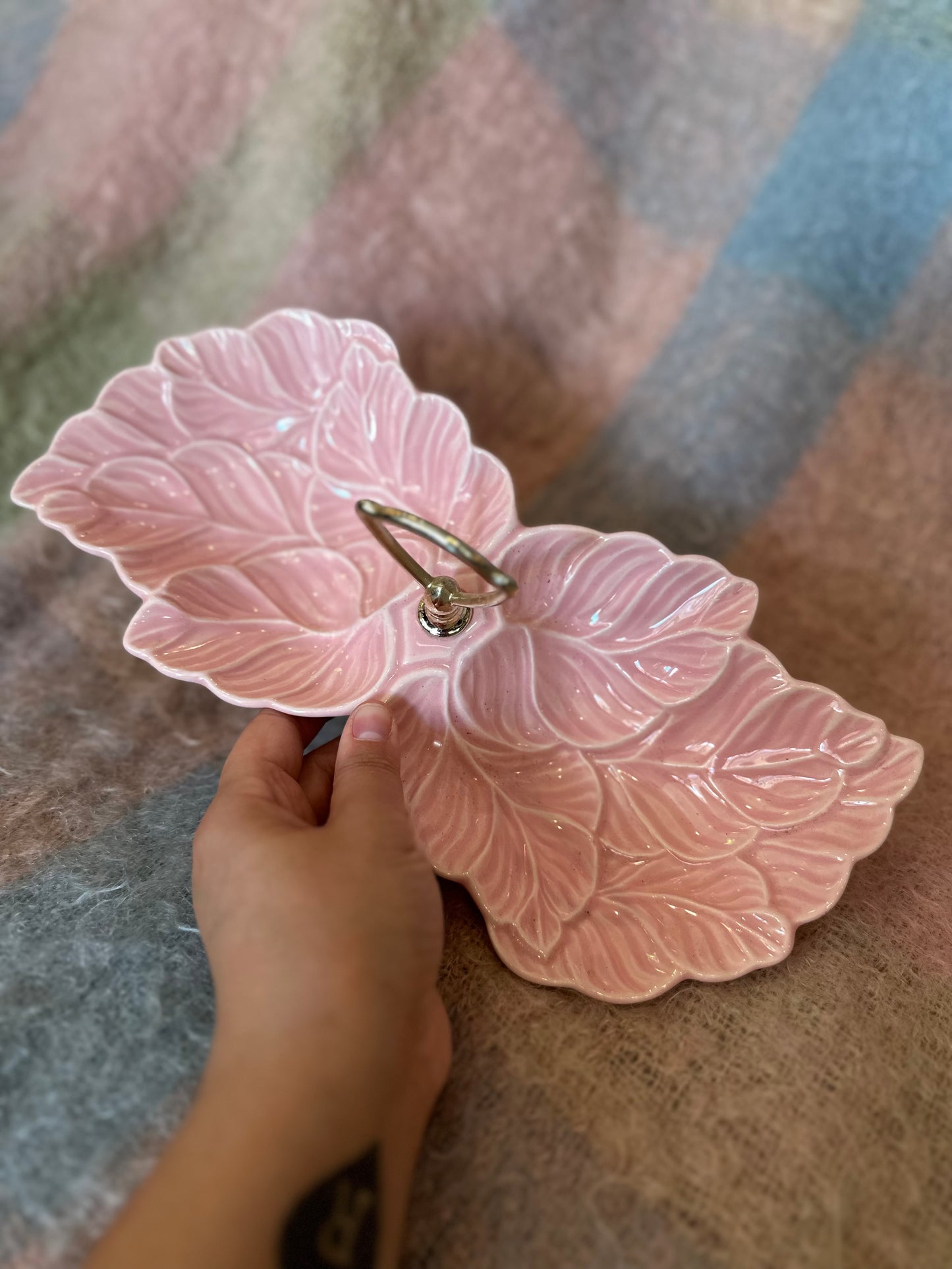 Made in USA pink leaf tray