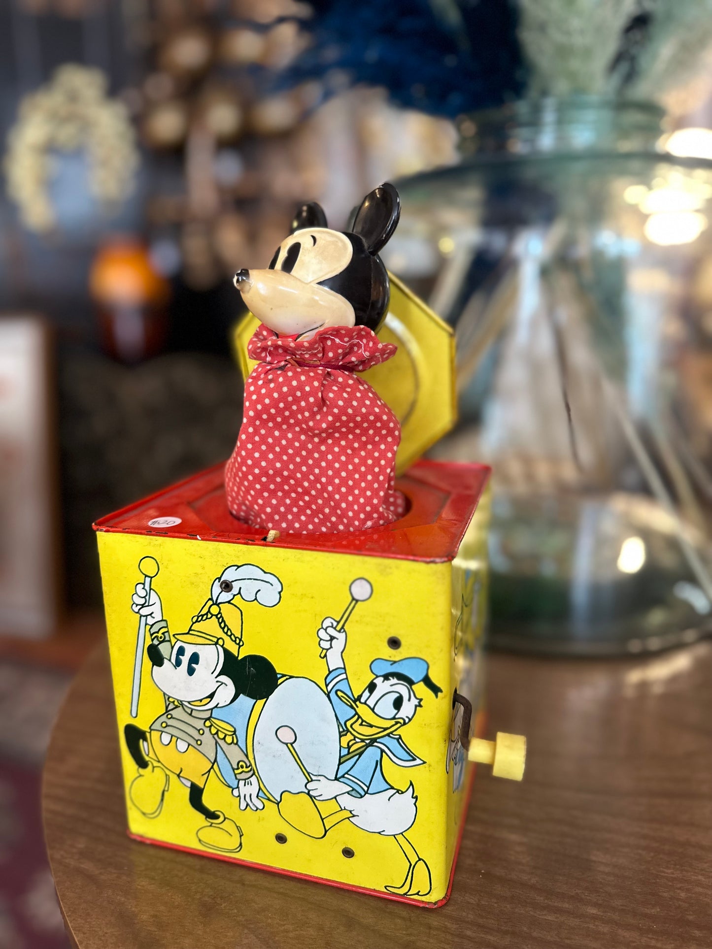 1950s Carnival Disney Mickey Mouse Jack In the Box (not working but can be opened and closed)