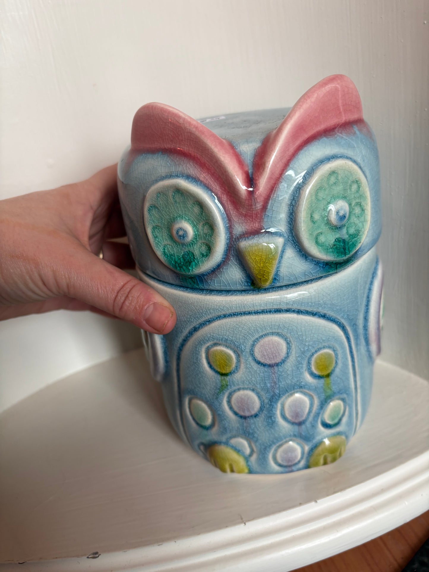 Owl Pottery Cookie Jar