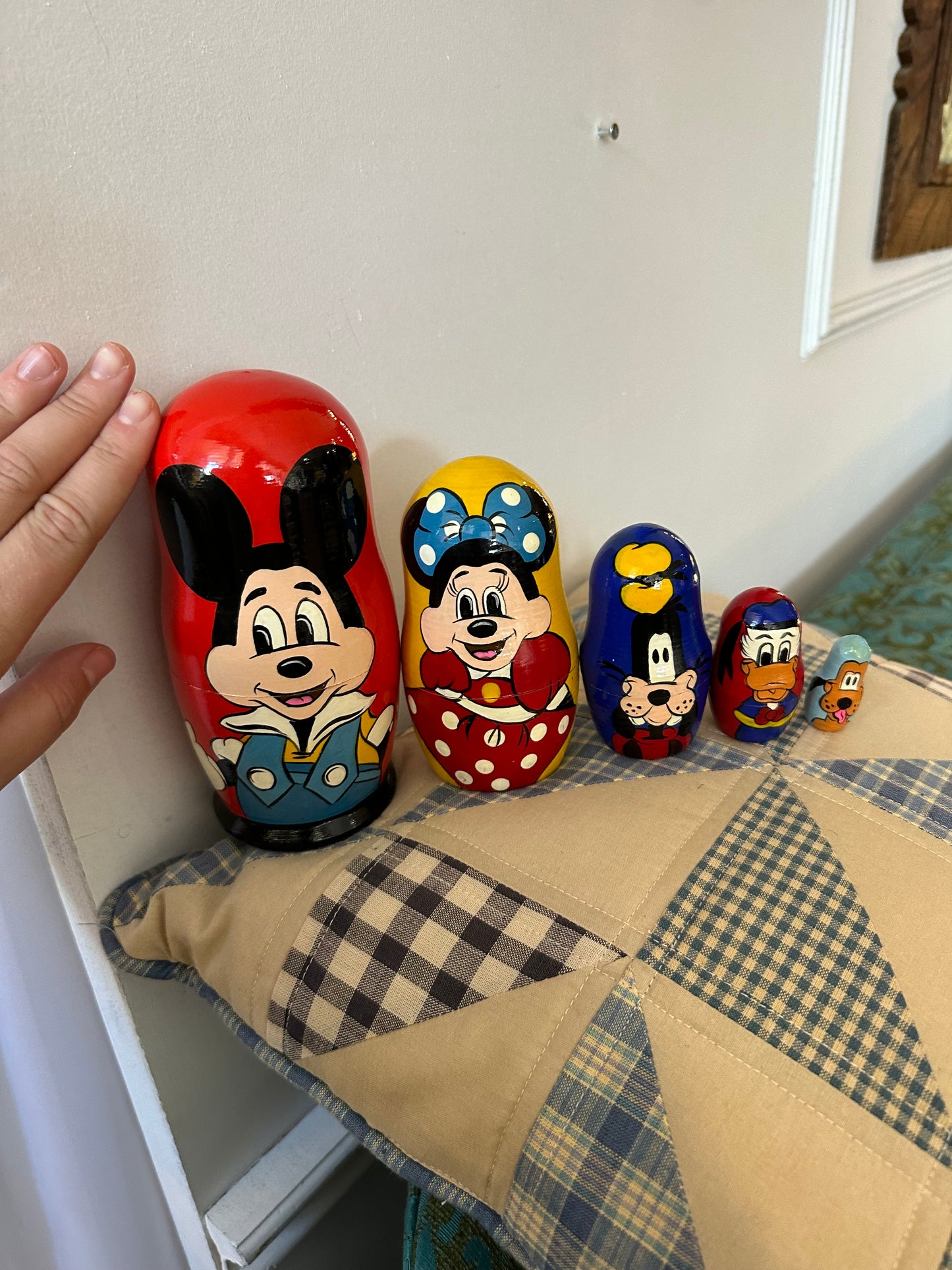 Hand painted vintage Mickey & Friends Nesting Dolls