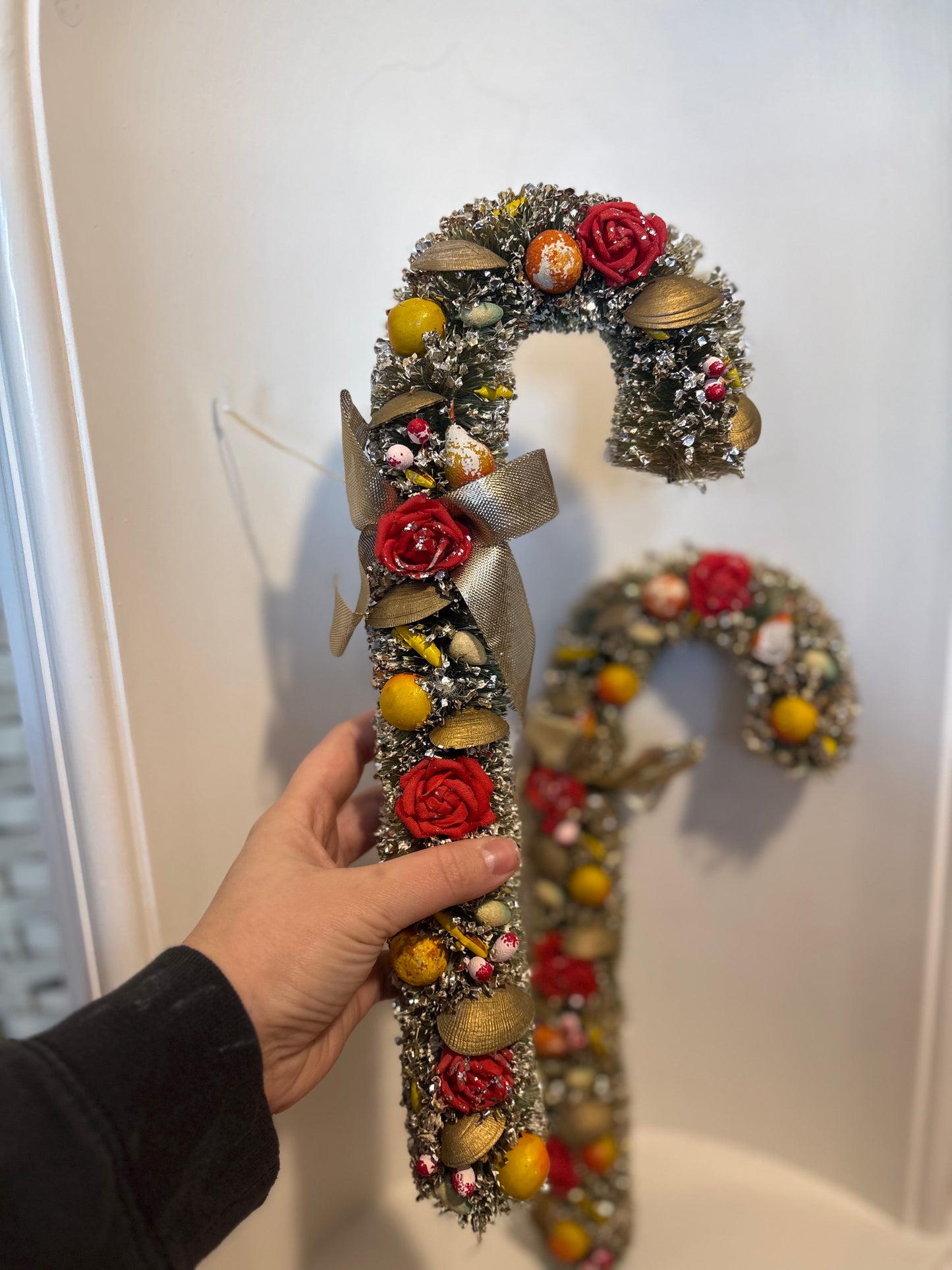 Bottle Brush Candy Canes with fruit & shells - believed to be Holt Howard