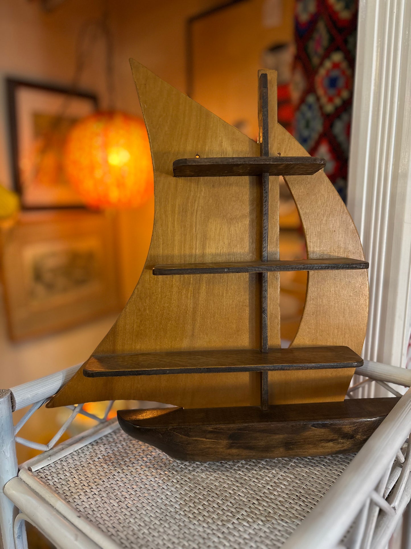 Wooden Sailboat Shelf
