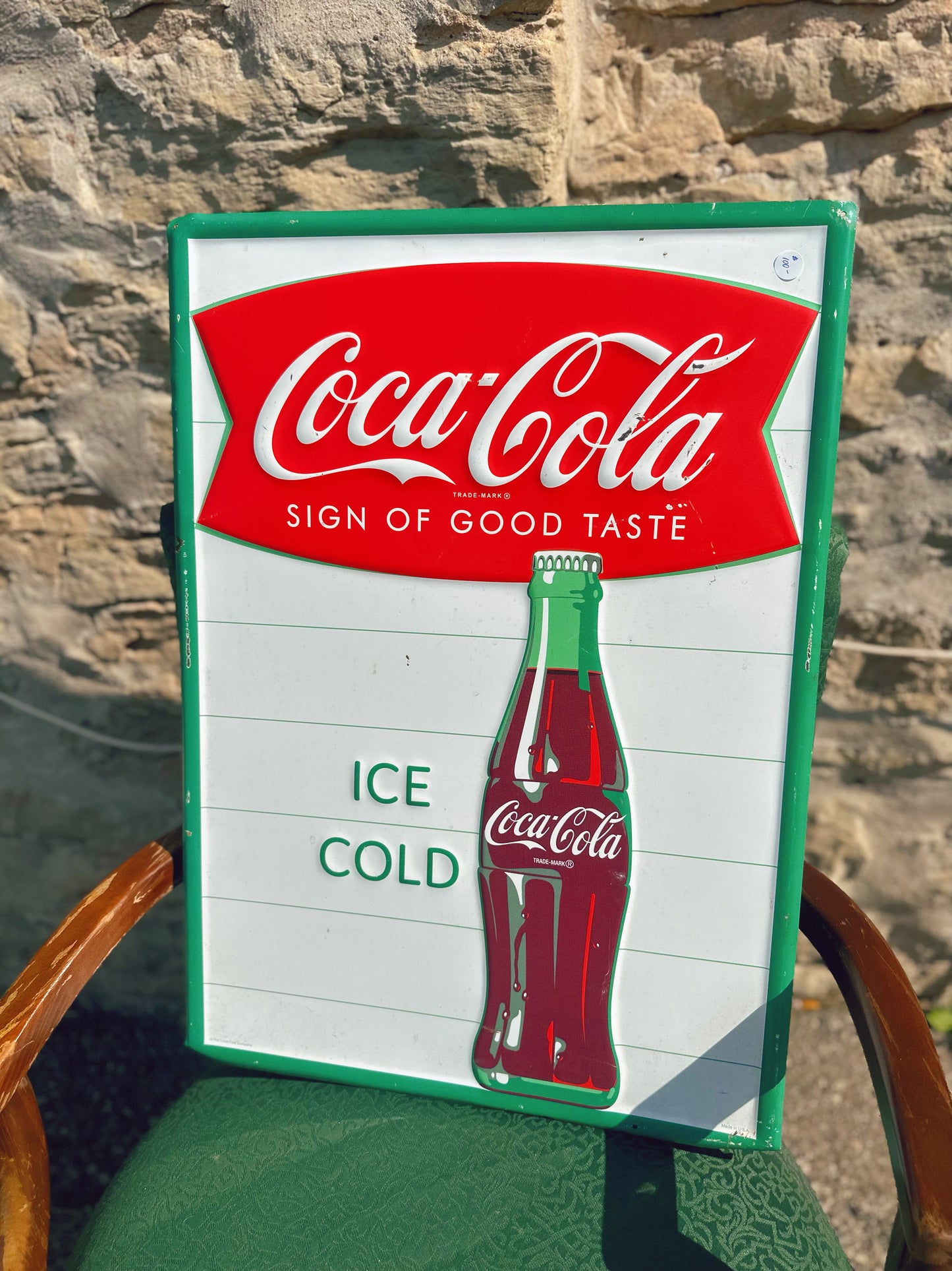 Coca Cola Vertical Tin Sign - 80s reprint (approximately 200 made)