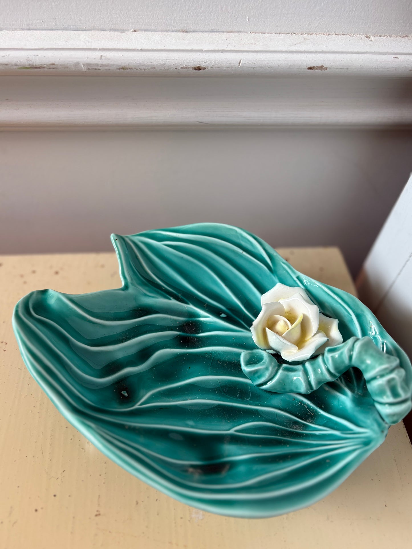 White Rose pottery dish - made in Japan