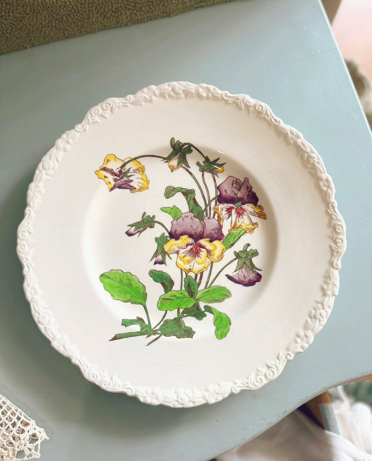 Cauldon England Pansy plate - small serving tray