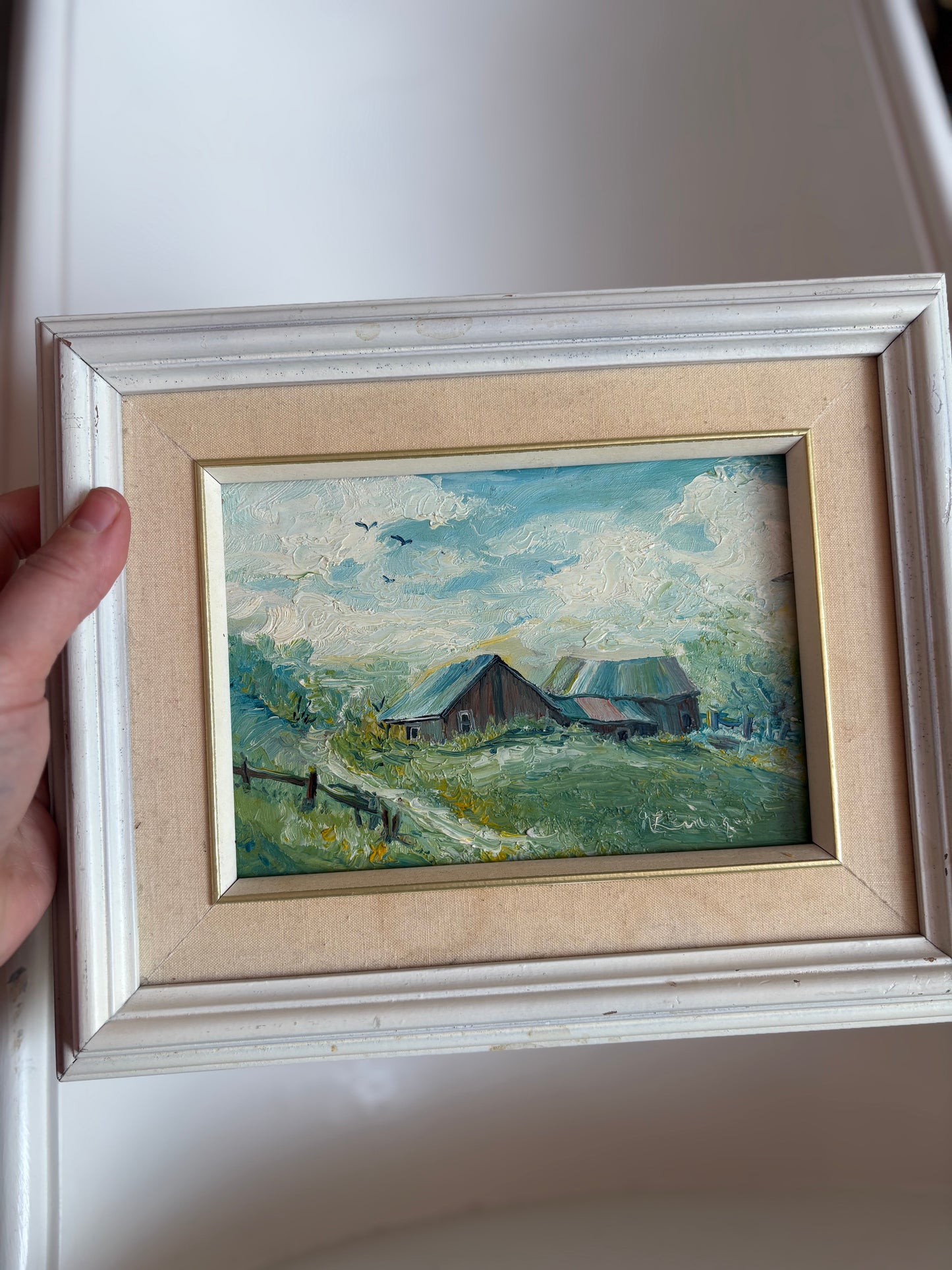 Set of framed & signed oil  paintings