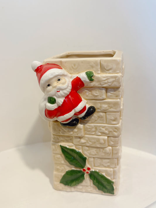 Giftwares Co- Nancy Pew ceramic Santa Chimney Planter