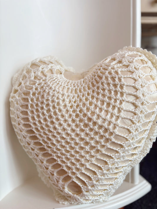 Heart Shaped Crochet Pillow