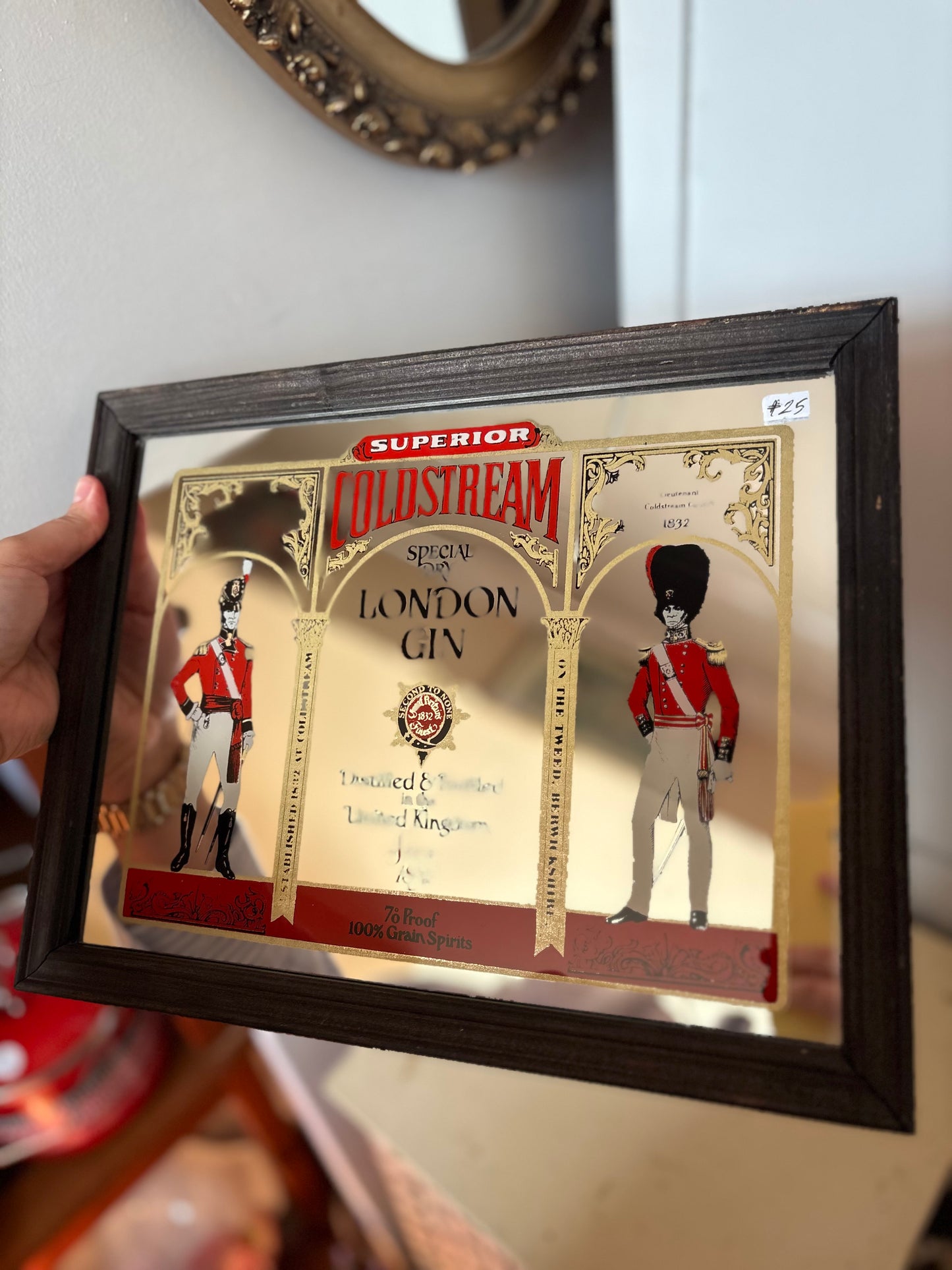 Superior Coldstream Special Dry London Gin Bar Mirror