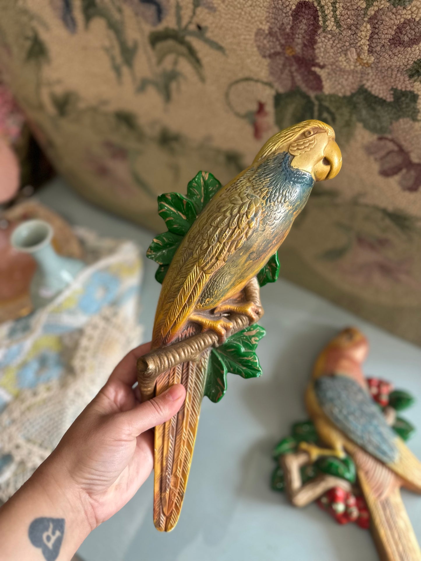 Chalkware parrots