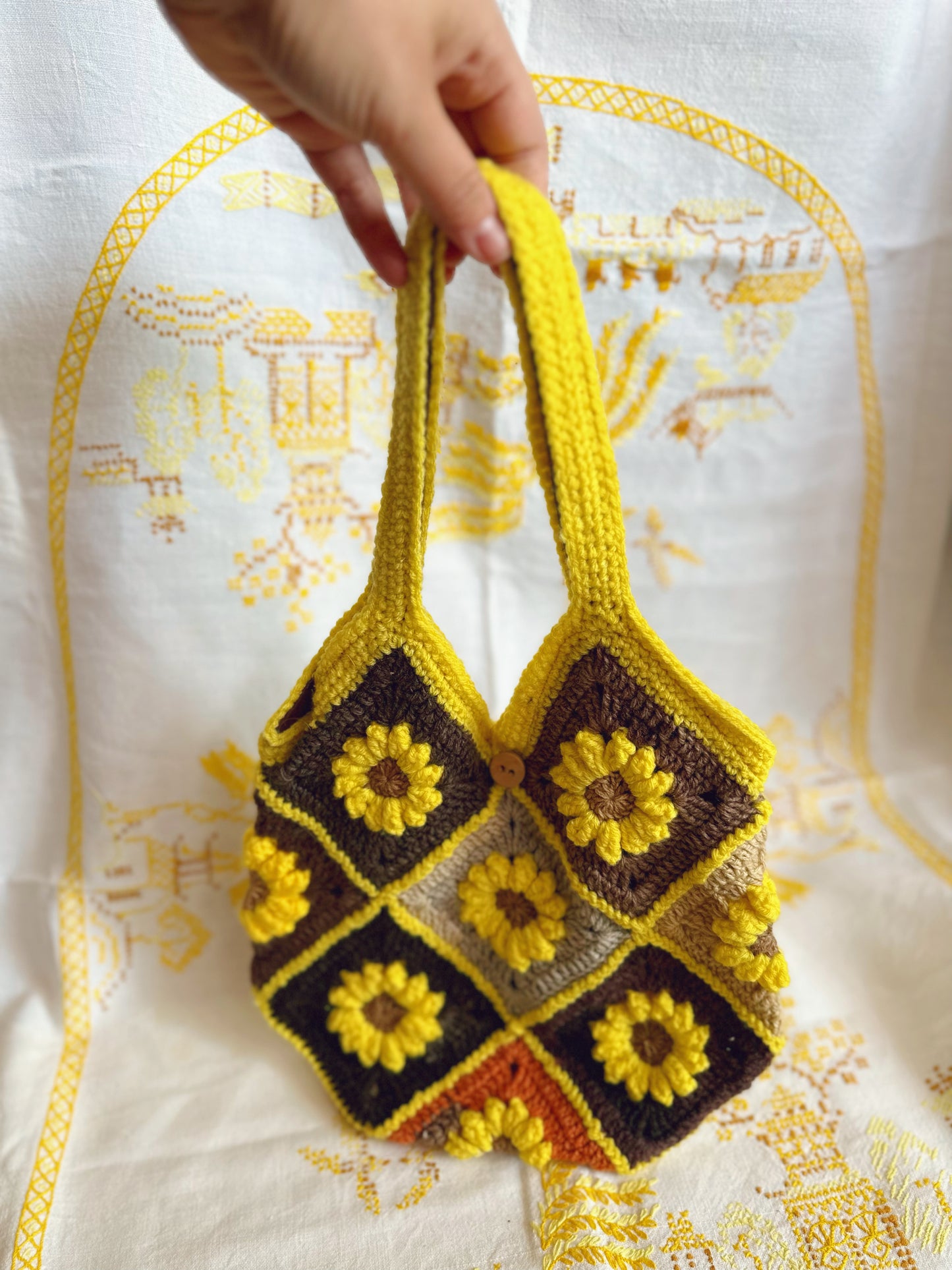 Sunflower Crochet Purse - handmade locally