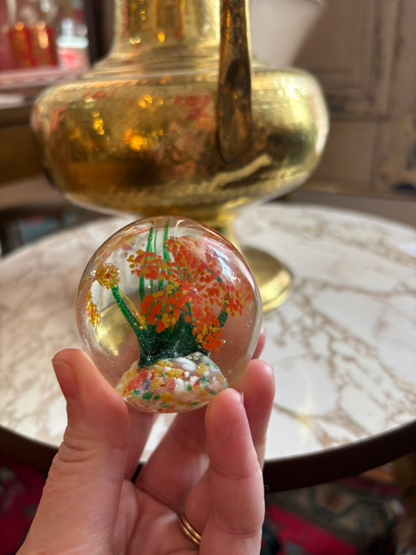 Small Floral retro paperweight