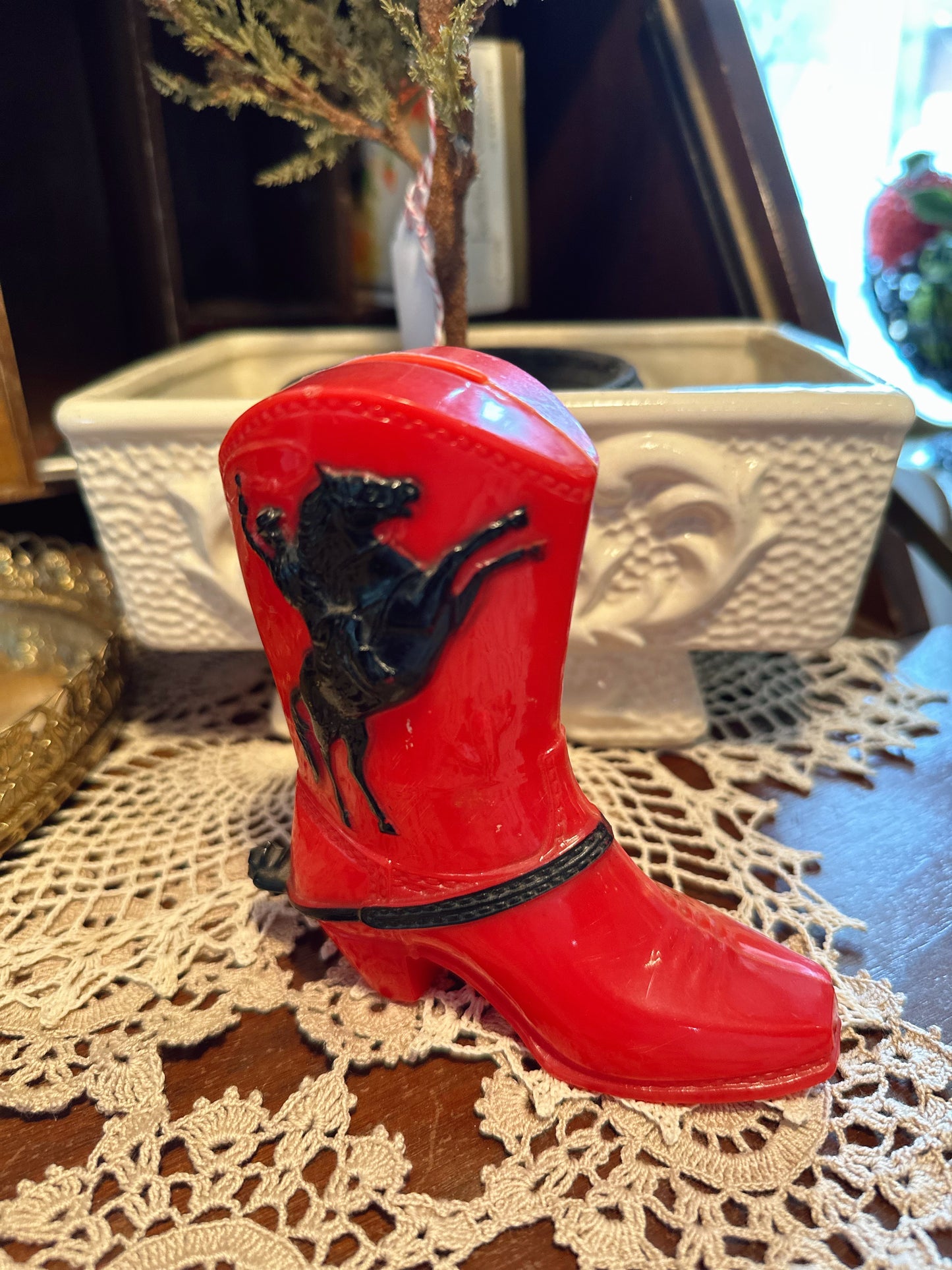 Small cowboy boot bank