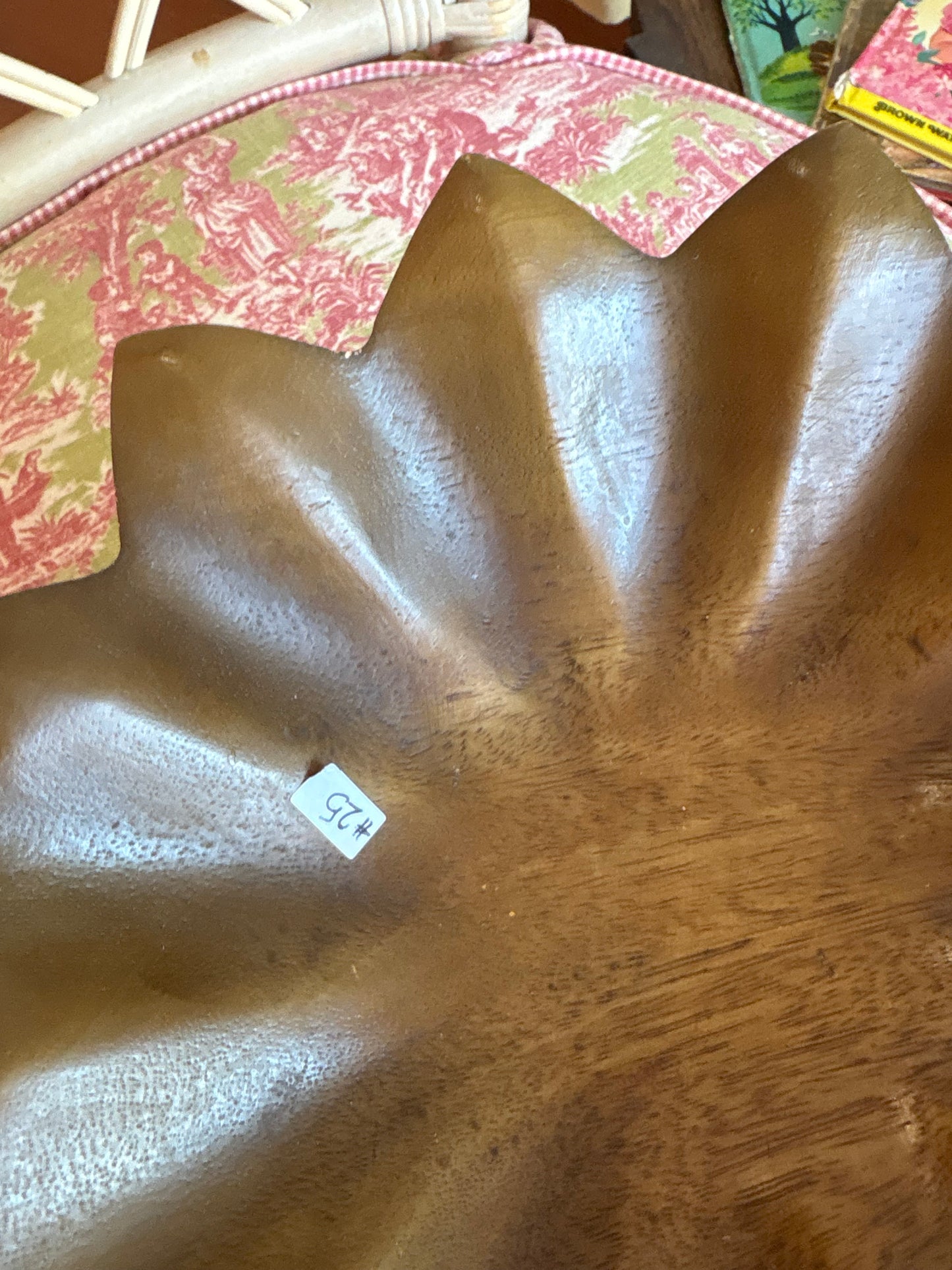 Handmade wooden fruit bowl