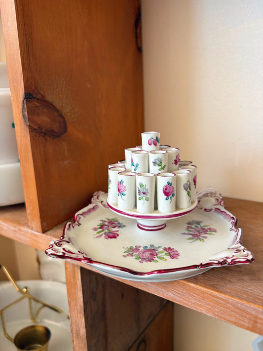 Dresden Hand Painted Cigarette Holder - Mid Century