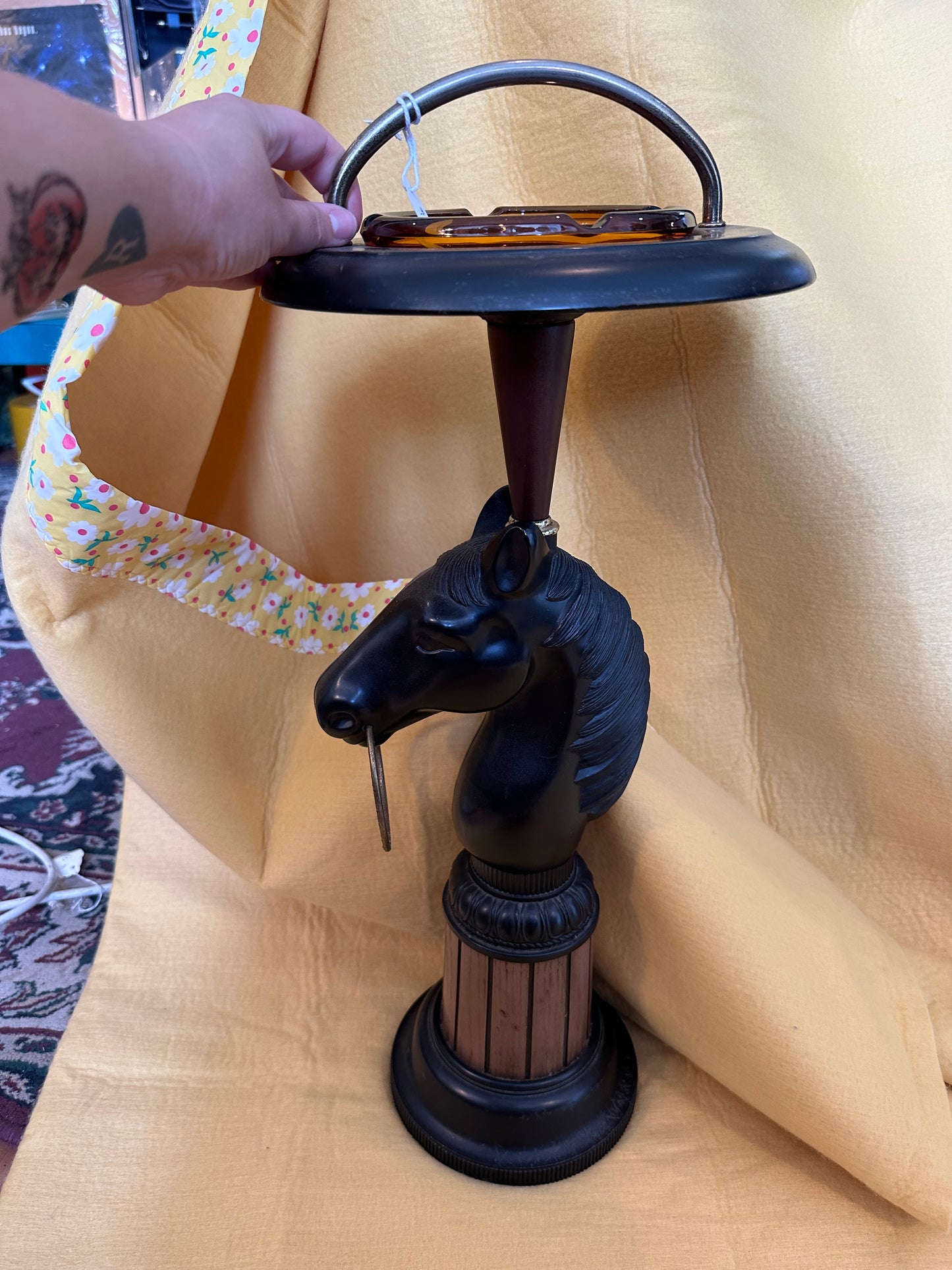 Mid Century modern horse ashtray stand