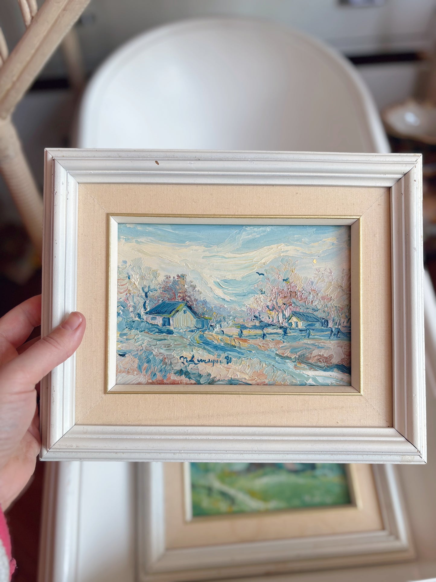 Set of framed & signed oil  paintings