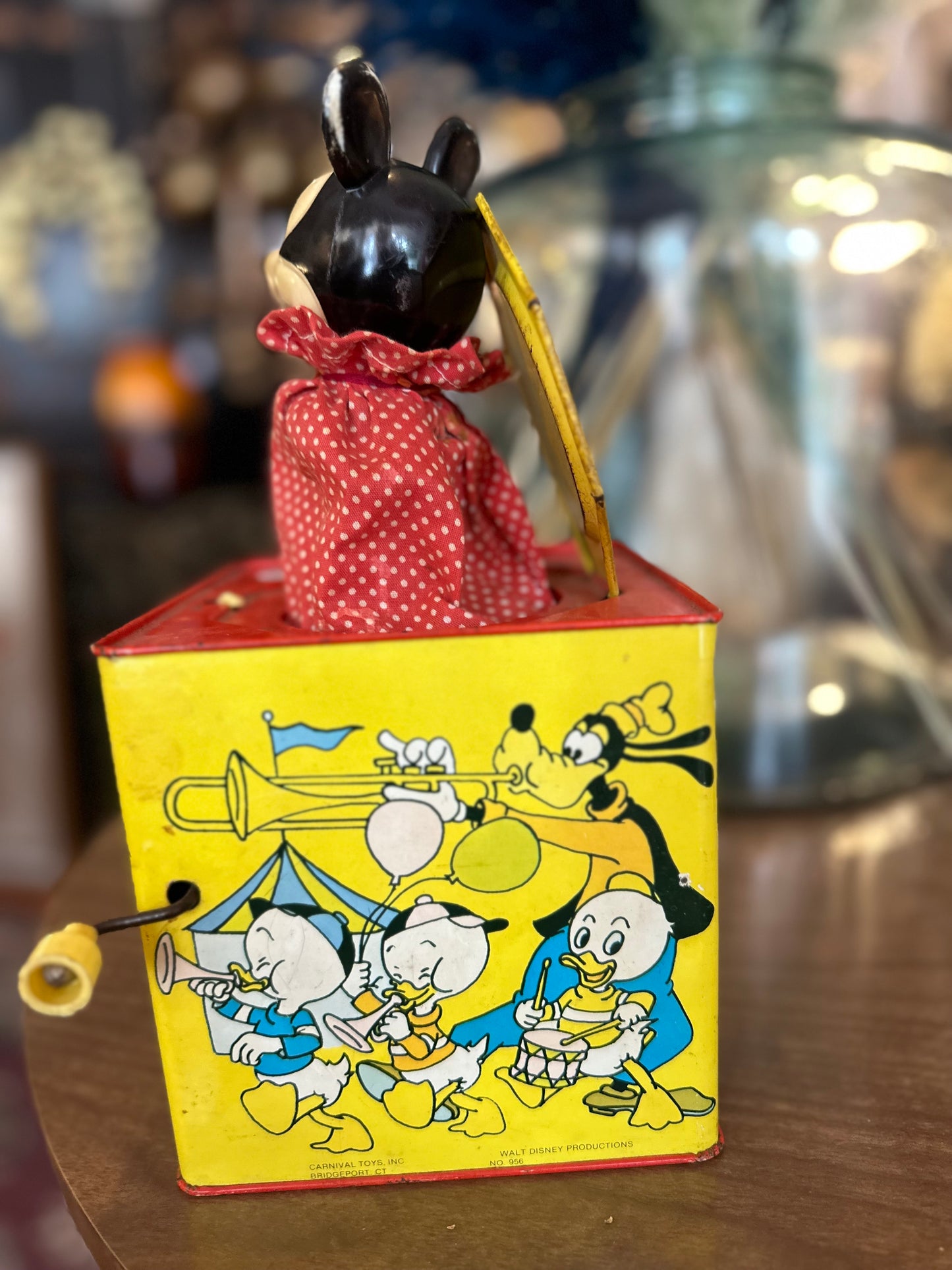 1950s Carnival Disney Mickey Mouse Jack In the Box (not working but can be opened and closed)