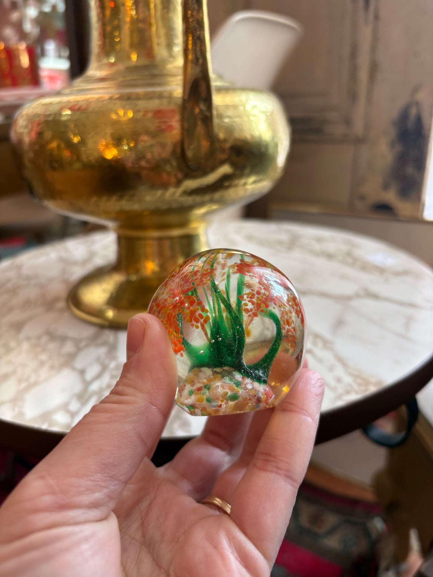 Small Floral retro paperweight