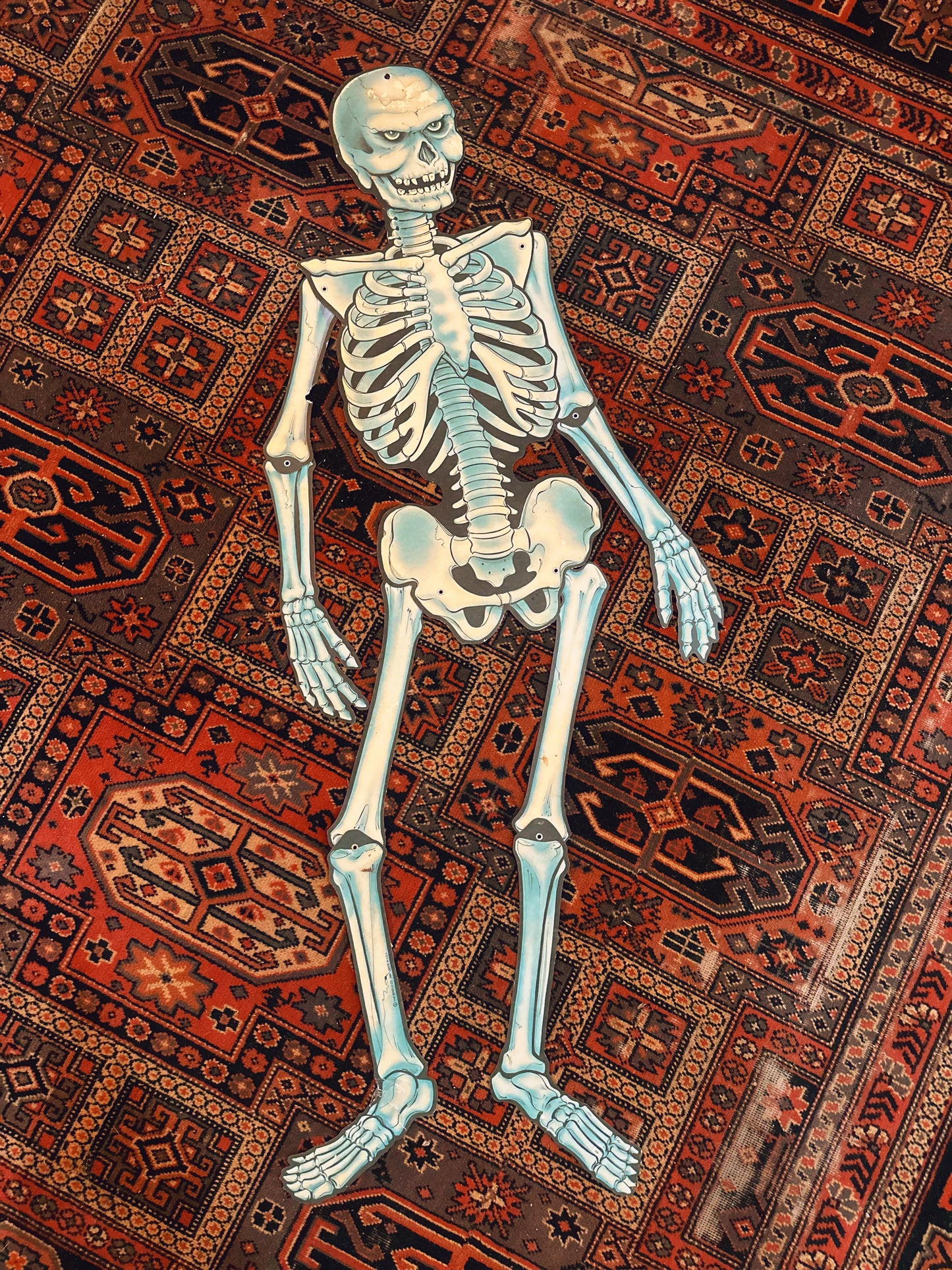 Vintage Skeleton Halloween cutout with moving joints - a couple tears