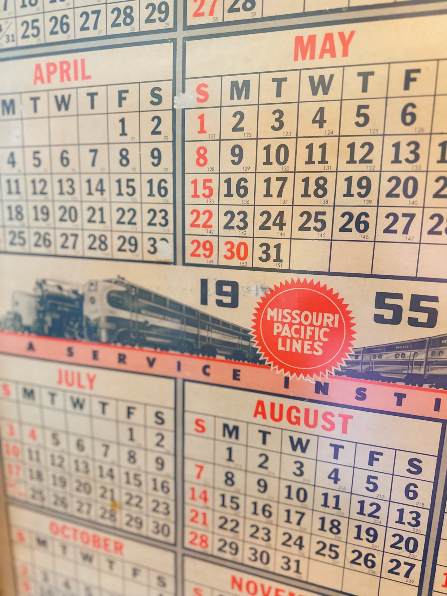 Framed Missouri Pacific Lines Calendar Print