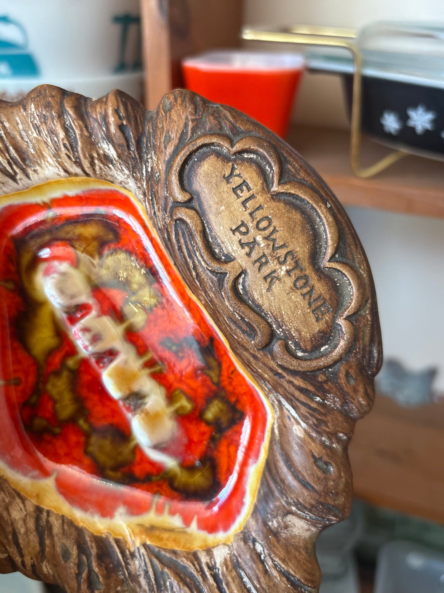 Yellowstone Park Treasure Craft Ashtray Souvenir