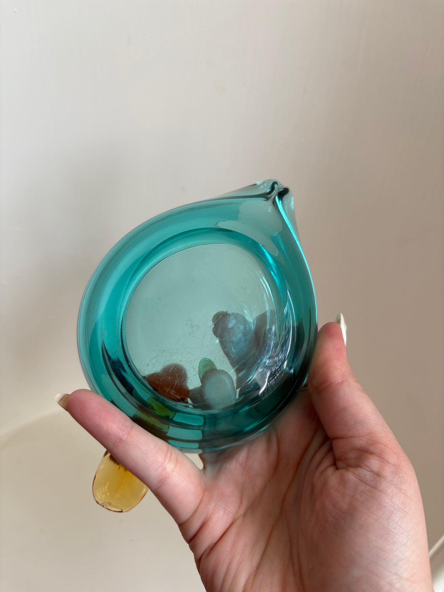 Small Art Glass Duck Dish
