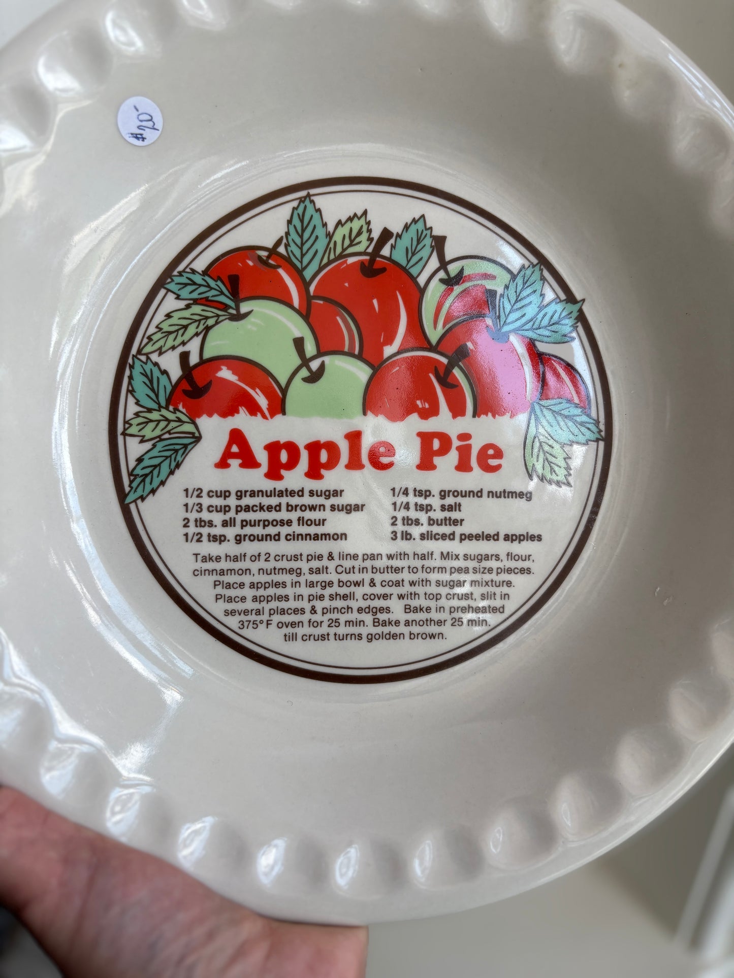 Sunnycraft Sunstone Collection Apple Pie Plate