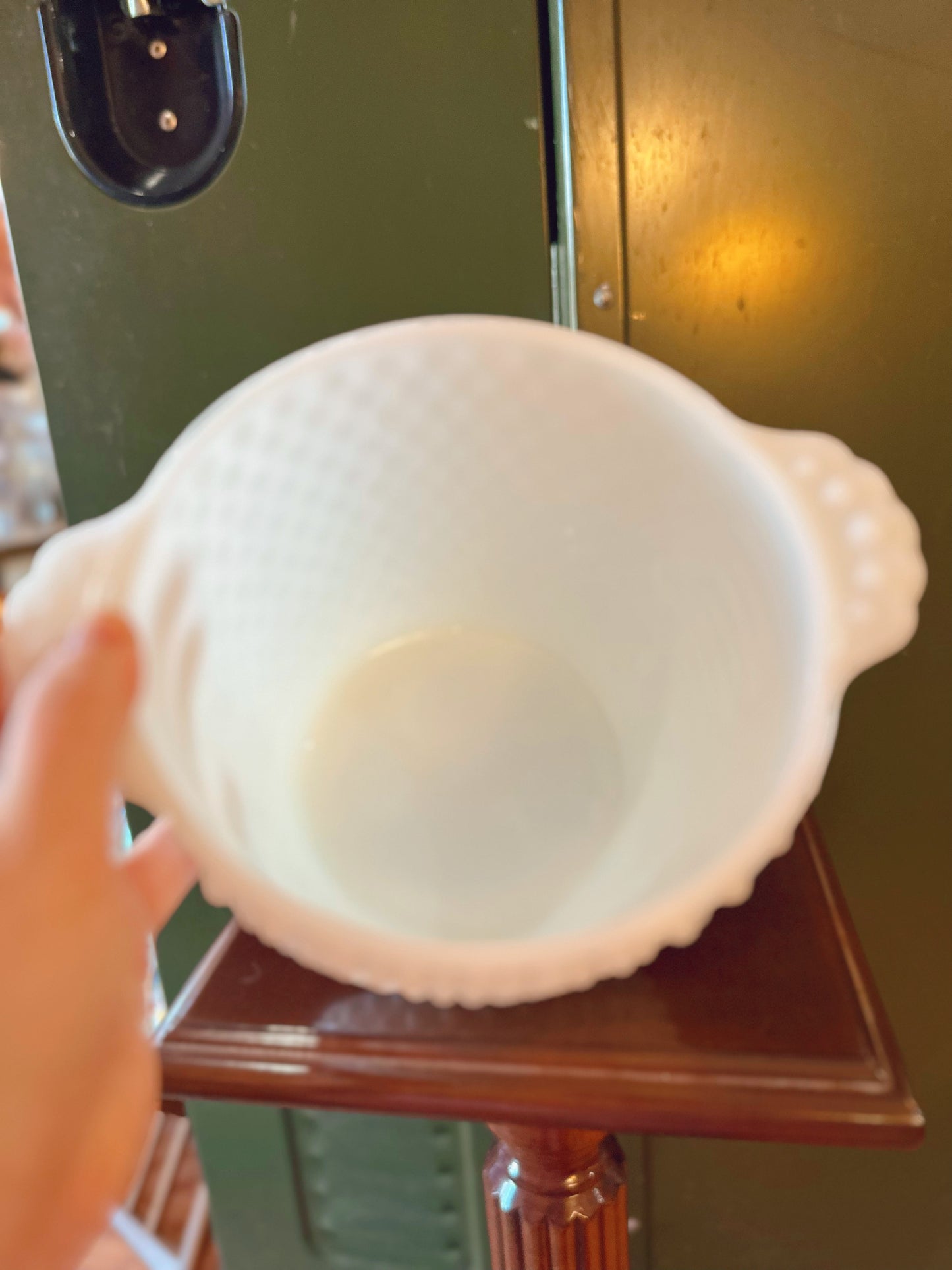 Hobnail Milk Glass Cookie Jar - Anchor Hocking